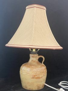 Wheel-thrown stoneware jug lamp