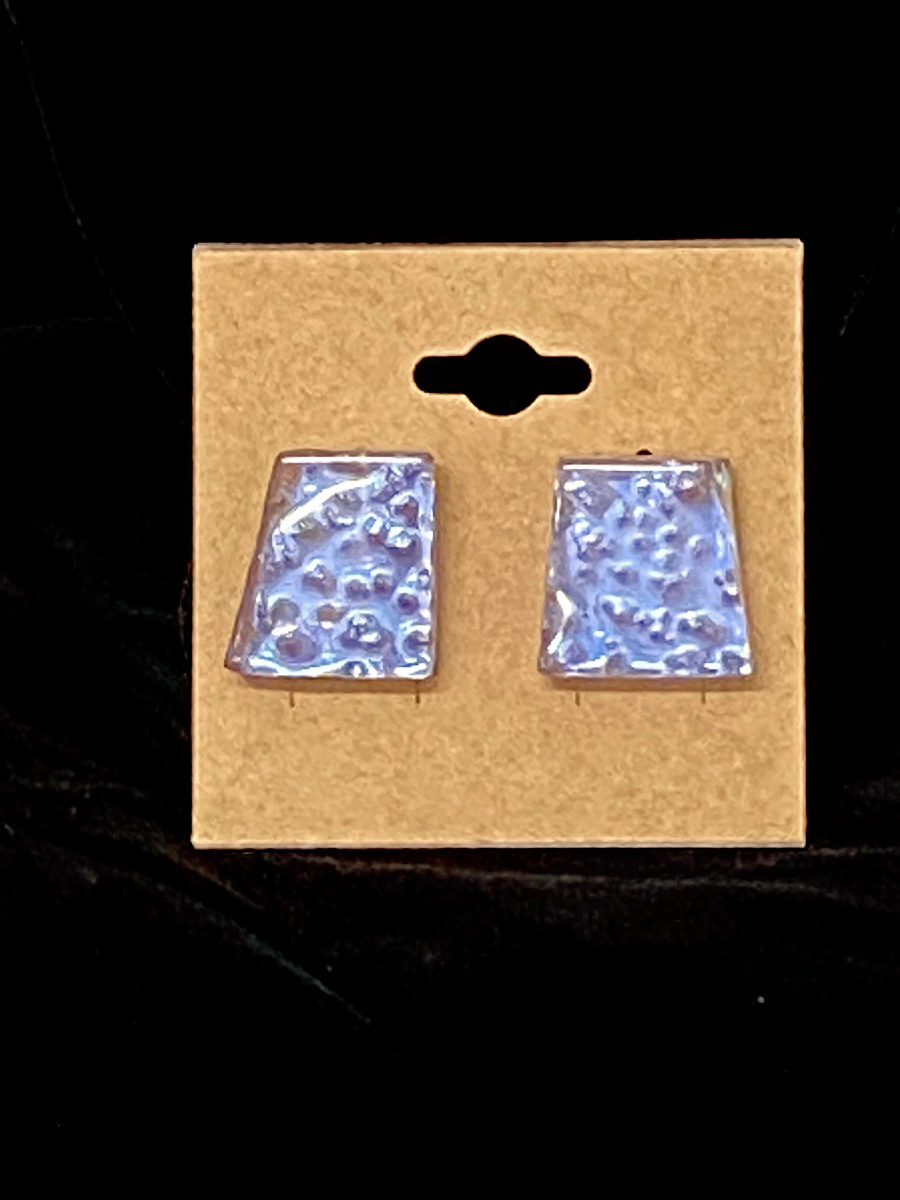 Lavender dichroic glass earrings