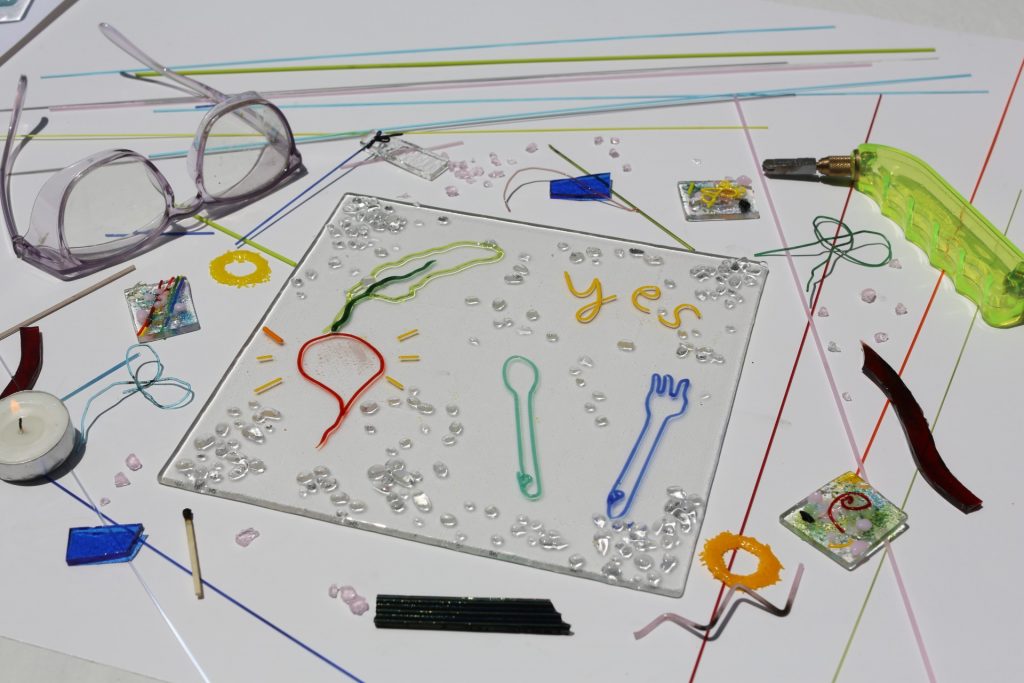 Sample of glass charcuterie board